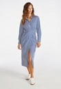 Twist Front Shirt Midi Dress