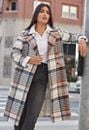 Multicolored Plaid Herringbone Coat