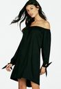 Tie Sleeve Off Shoulder Dress