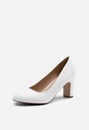 Round-Toe Chunky Heel Pumps