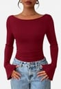 Boat Neck Bell Sleeve Top