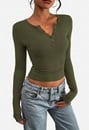 Henley Fitted Long Sleeve Top