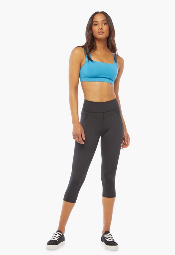 High-Waisted Cropped Pocket Active Leggings in Black - Get great deals at  JustFab