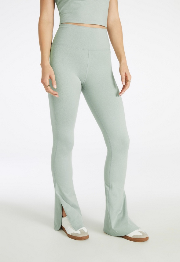 Solid Flare Leggings W/ Side Slit – Two Sisters Boutique
