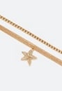 Hali Multi Chain Anklet With Pave Starfish Drop