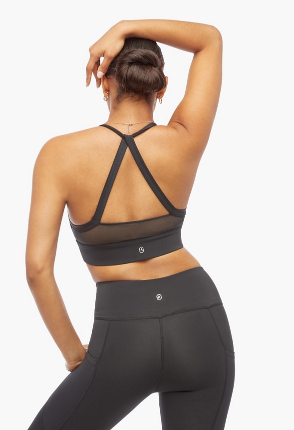 Mesh Back Sports Bra in Black - Get great deals at JustFab