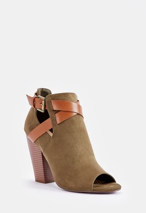 Justfab peep deals toe booties