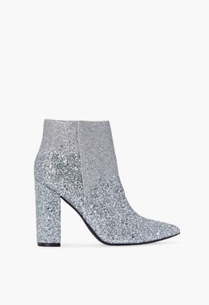 Suede Rosamund Block Heel Bootie White JustFab Shoes Justfab