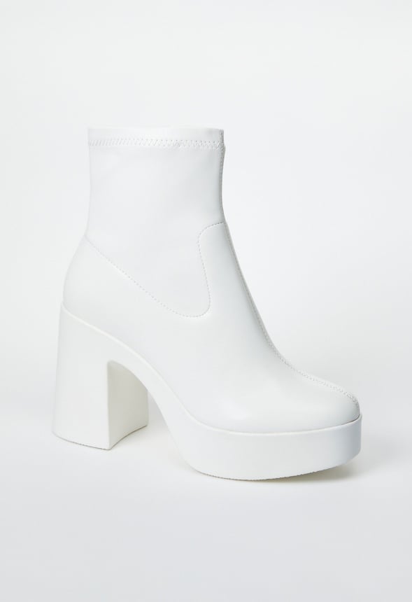 White platform hotsell boot heels