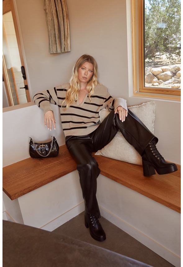 Letty Block Heeled Lace-Up Bootie in Black - Get great deals Letty Block Heeled Lace-Up Bootie in Black - Get great deals
