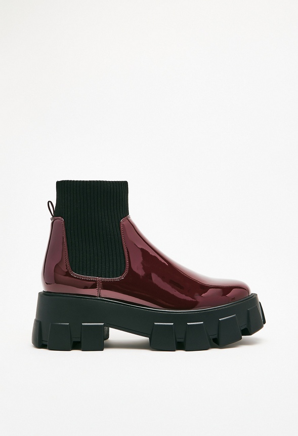 justfab burgundy boots