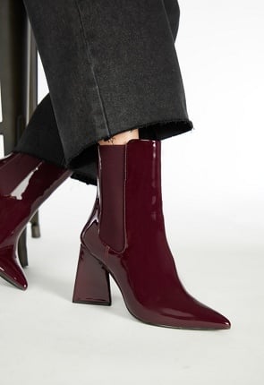 Justfab burgundy store booties