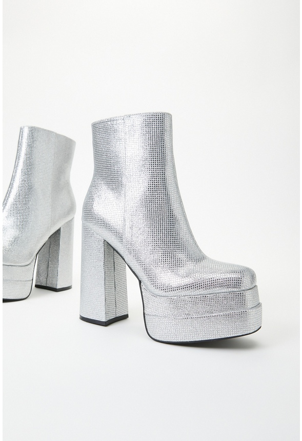 Levity silver store platform bootie