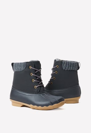 SweaterCuffLaceUpDuckBoot