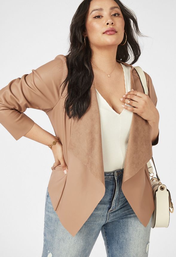 Drape Front Jacket Clothing in PORTEBELLO - Get great deals at JustFab