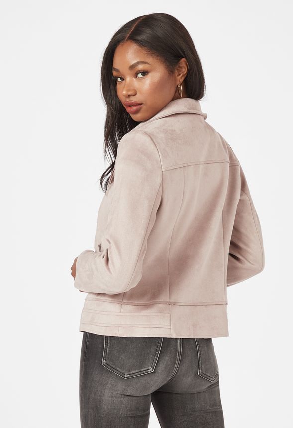 Blush suede moto outlet jacket