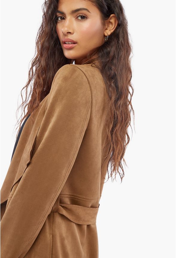 Carina Faux Suede Drape Jacket (Exclusive, Raisin) - Kut from the