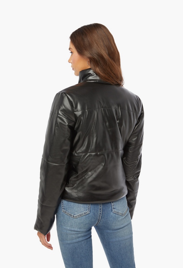 Faux-leather puffer jacket, Djab