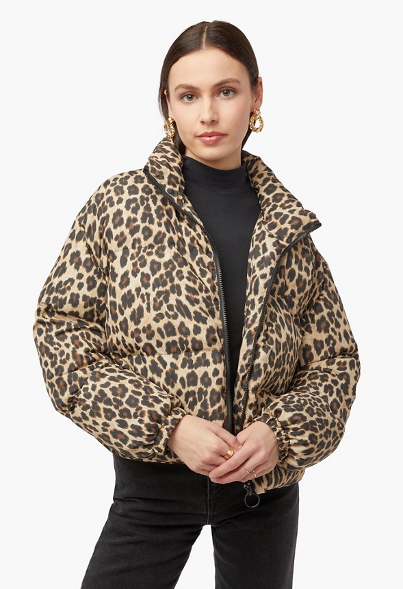 Cheetah clearance puffer coat