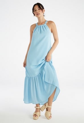 Halter Vacation Dress in Blue - deals at JustFab