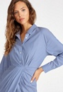 Twist Front Shirt Midi Dress