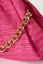 Raffia Ruched Clutch With Chain