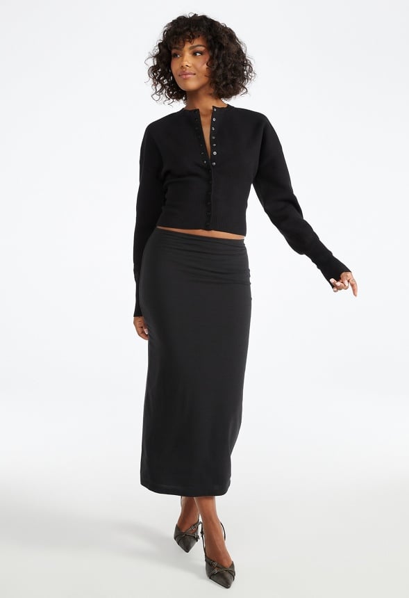 Cinched Waist Cardigan in Black Caviar - Get great deals at Cinched Waist Cardigan in Black Caviar - Get great deals at