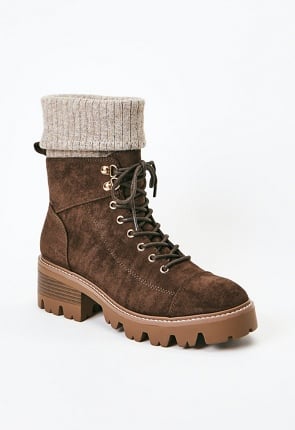 Madrid Lug Sole Bootie in Cubb/ Oatmeal - Get great deals at JustFab