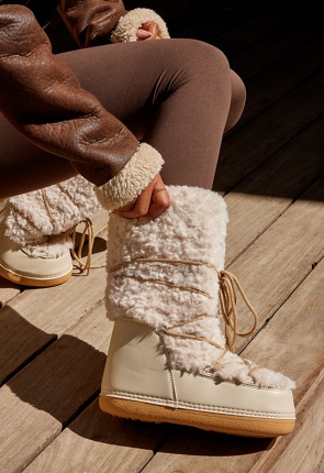 Reese Cold Weather Boot in Birch White Get great deals at JustFab