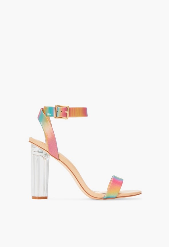 Hanna Transparent Heeled Sandal in Iridescent - Get great