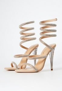 Kenzy Spiral Heeled Sandal in Beige - Get great deals at JustFab