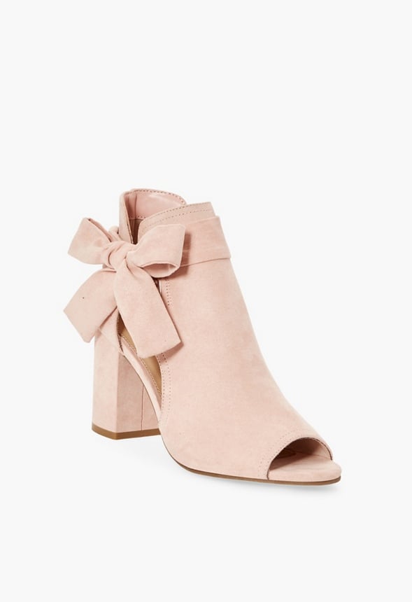 Leather Cut-Out Peep Toe Boot – Blush Out West