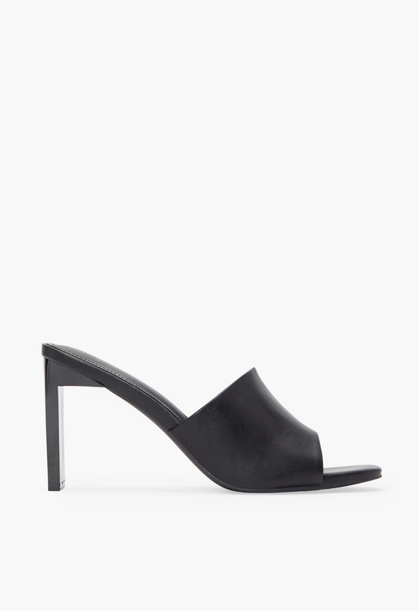 Kieran Mule Heeled Sandal in Black Get great deals at JustFab