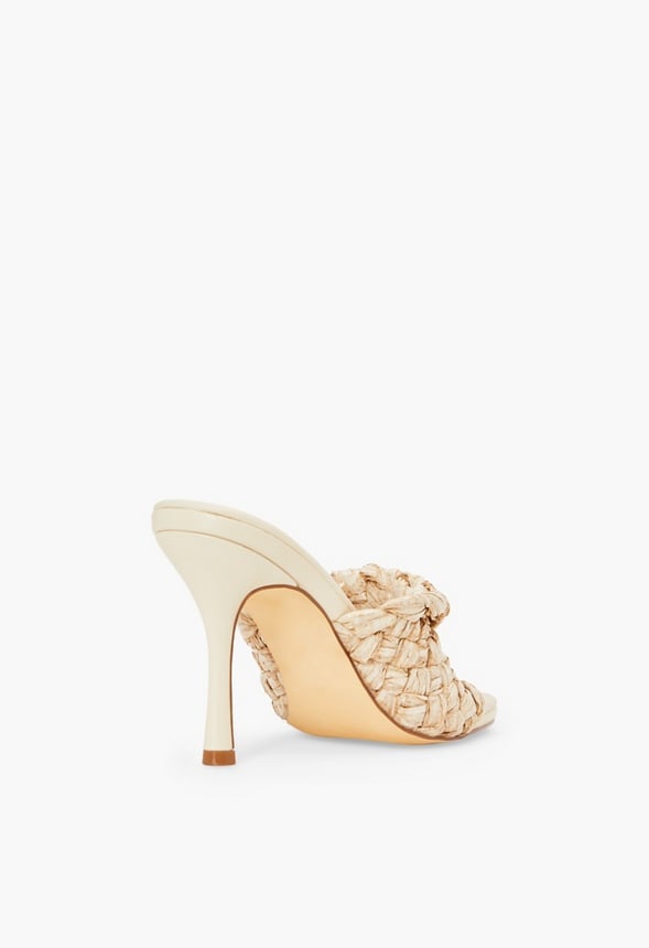 Summer Flared Heeled Mule in Natural Get great deals at JustFab