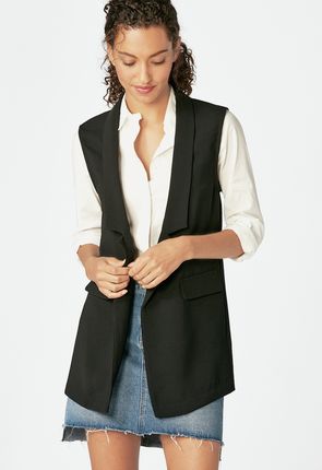 Elongated Blazer Vest in Black - Get great deals at JustFab