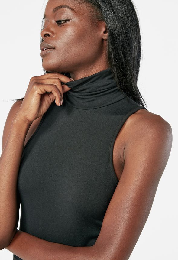 Turtleneck Sleeveless Knit Dress