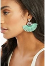 Gia Statement Metal Disc And Fringe Earrings