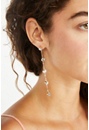 Ruby Spaced Crystal Strand Earrings