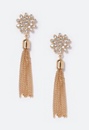 Joy Flower and Chain Tassel Drop Earrings