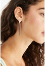 Zariah Cubic Zirconia Navette and Chain Strand Earrings