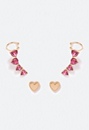 Zoie 2 Pair Pack Glass Heart Earparty