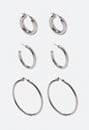 3-Pair Pack Zara Smooth Hoop Earrings