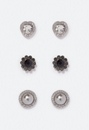 3-Pair Pack Aspyn Glass Stones Stud Earrings