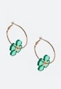 Giana Saint Patricks Green Charm Hoop Earrings