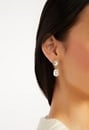 Nena Oval Crystal And Irregular Pearl Drop Earring