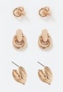 3 Paar gemischte Macy Knoten-Ohrringe