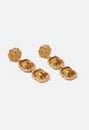 Jia Hammered Metal And Double Stones Drop Earrings