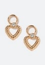 Joy Heart Drop Earrings With Glass Stone