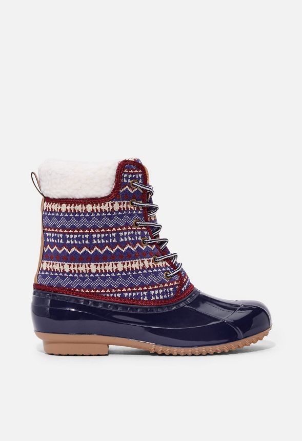 Evi Duck Boot in Navy Red Get great deals at JustFab