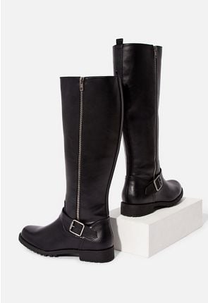 Didoa faux 2025 leather zip boot